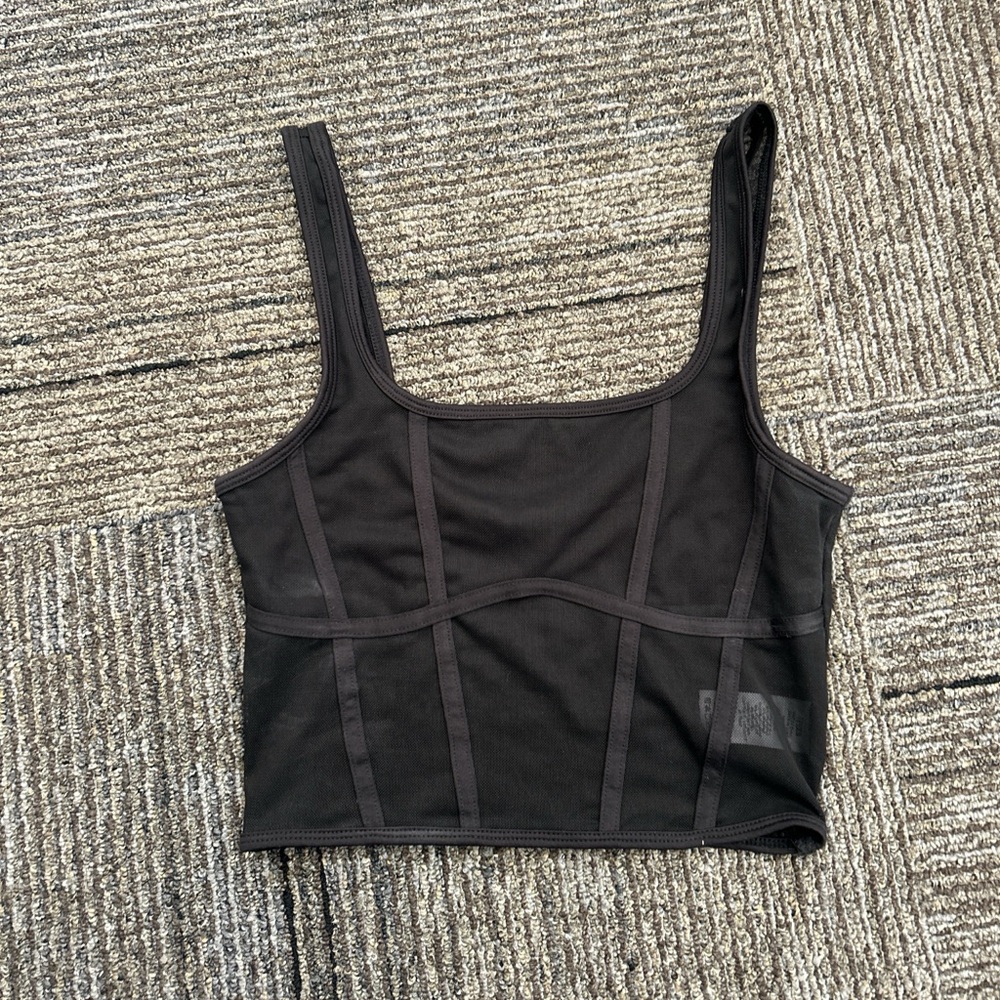 Garage Sheer Black Mesh Top